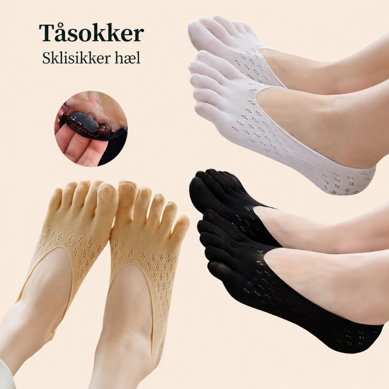 Komfortable sommersokker med sklisikker hæl – storpakke (10st)
