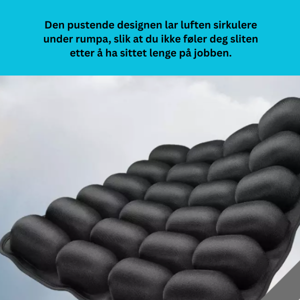 KomfortSitte™ – Avlaster rygg og halebein ved lange reiser og stillesitting