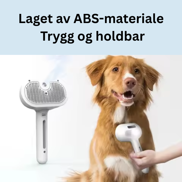 3-i-1 Dampbørste for Katter og Hunder – Oppladbar og Effektiv