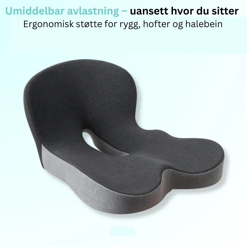 Avlastende™ Sittepute – Lindrer smerter i korsrygg, hofte og halebein