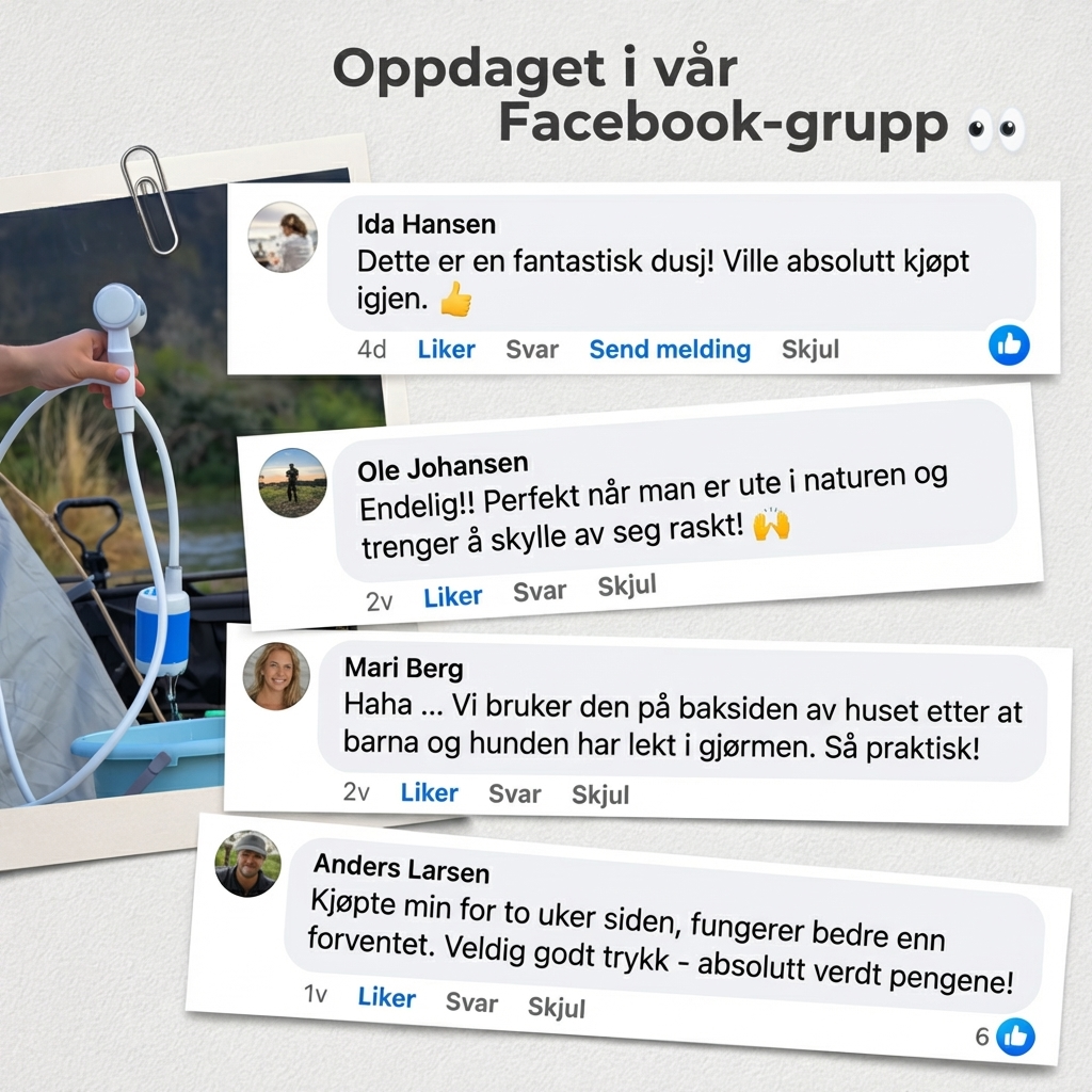 Mobilt Vannsystem – Sett med Slange & Munnstykker for Hage, Dusj og Terrasse